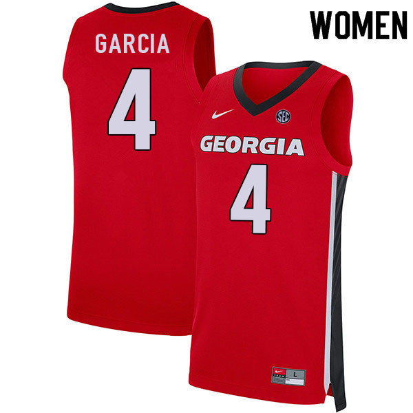 Women #4 Andrew Garcia Georgia Bulldogs College Basketball Jerseys Sale-Red